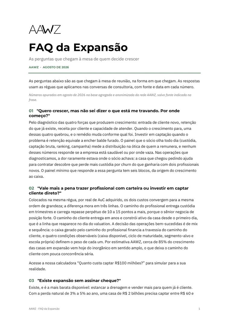 FAQ da Expansão AAWZ